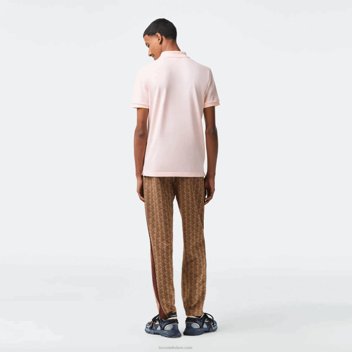 homens Lacoste rosa claro t03 polo slim fit L.12.12 original 08D0740