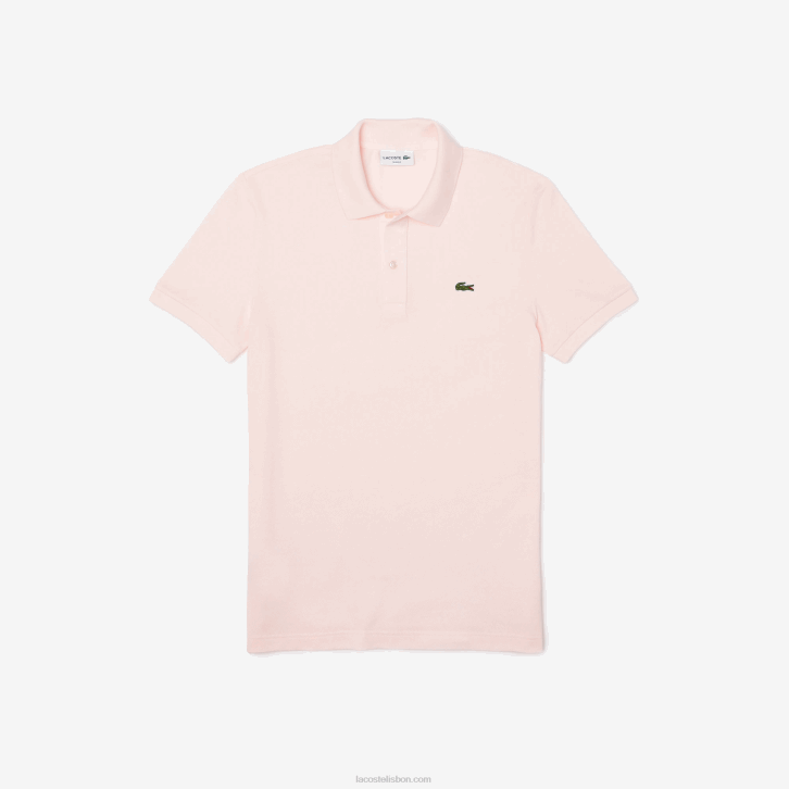 homens Lacoste rosa claro t03 polo slim fit L.12.12 original 08D0740