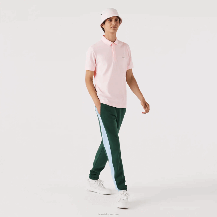 homens Lacoste rosa claro t03 polo smart paris em piquê de algodão elástico 08D0835