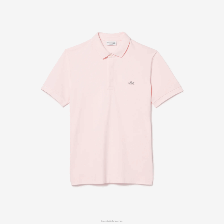 homens Lacoste rosa claro t03 polo smart paris em piquê de algodão elástico 08D0835