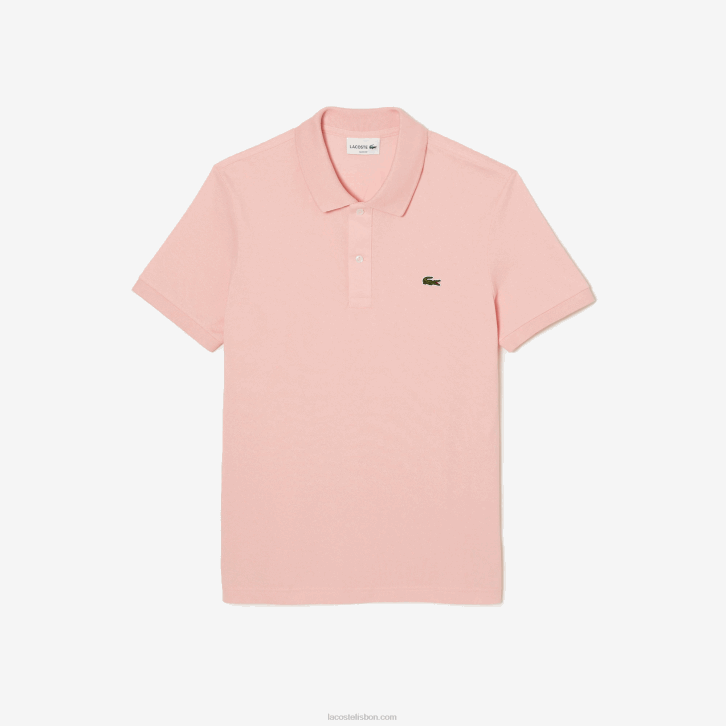 homens Lacoste rosa kf9 polo slim fit L.12.12 original 08D0243