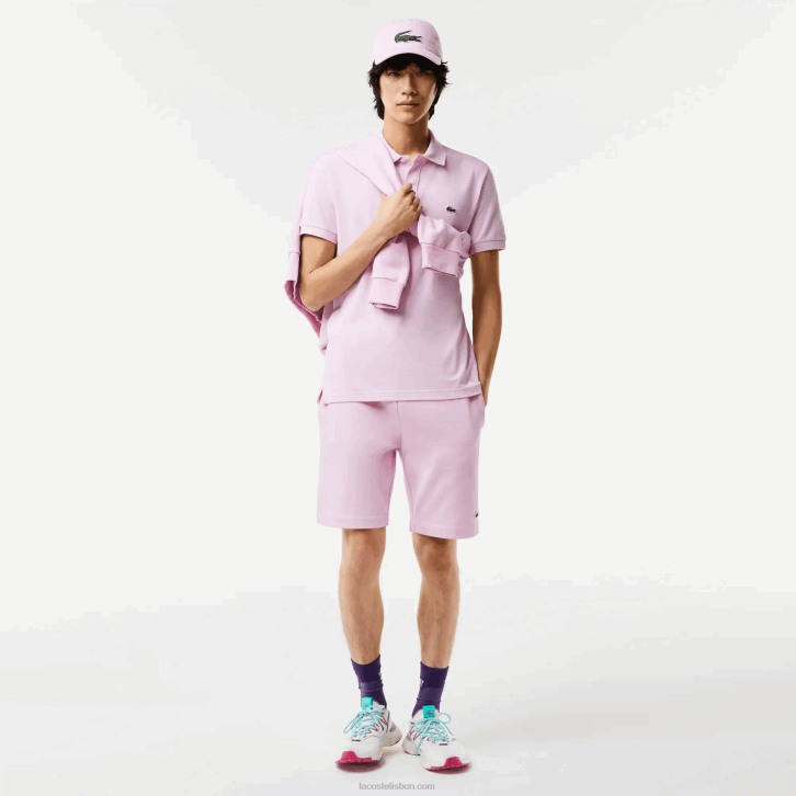 homens Lacoste rosa z4h polo slim fit L.12.12 original 08D0889