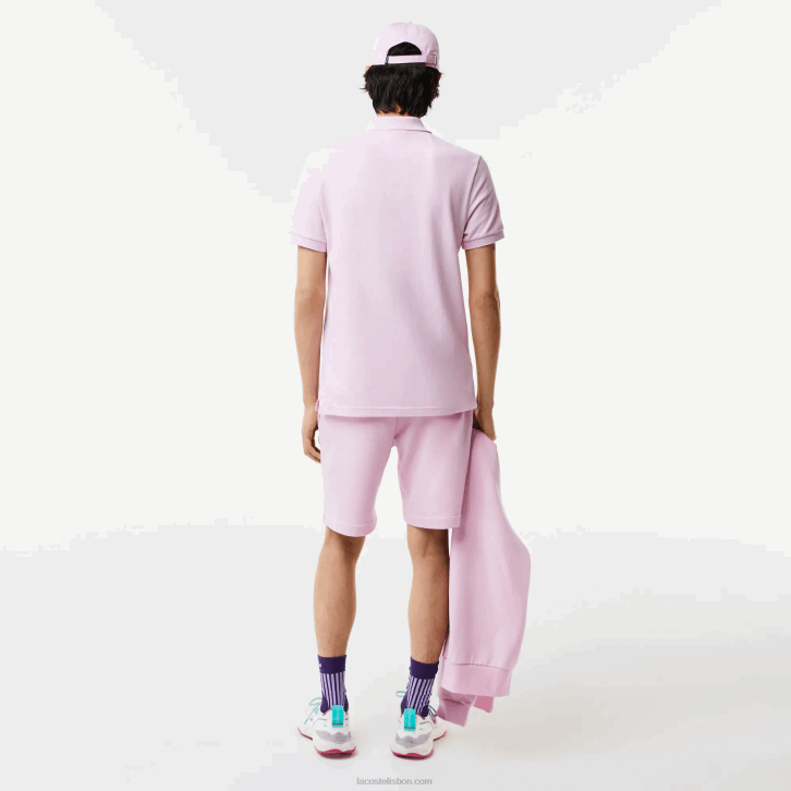 homens Lacoste rosa z4h polo slim fit L.12.12 original 08D0889