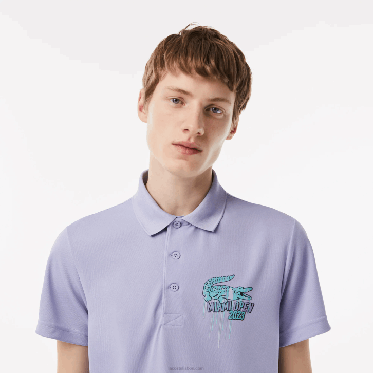 homens Lacoste roxo 3k0 sport miami open edition piquê polo 08D0207