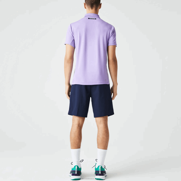 homens Lacoste roxo azul marinho 6gp polo de tênis esportivo ultra-dry termorregulador 08D0869