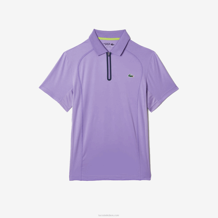homens Lacoste roxo azul marinho 6gp polo de tênis esportivo ultra-dry termorregulador 08D0869