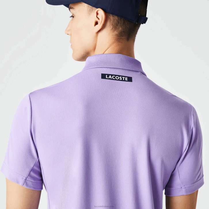 homens Lacoste roxo azul marinho 6gp polo de tênis esportivo ultra-dry termorregulador 08D0869