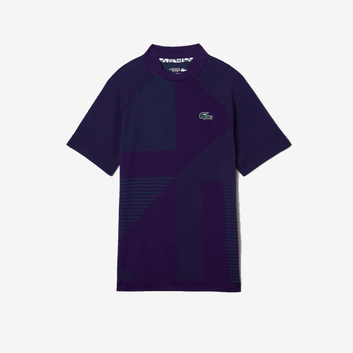 homens Lacoste roxo verde xd4 polo de tênis esportivo slim fit sem costura 08D0773