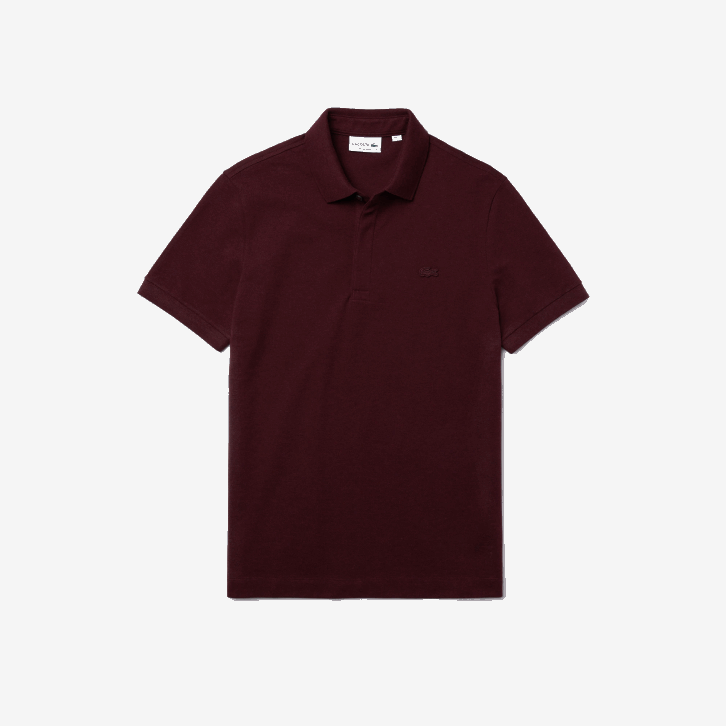 homens Lacoste sxl bordeaux polo smart paris em piquê de algodão elástico 08D0764