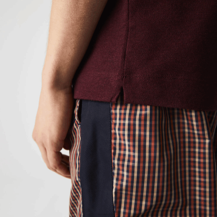 homens Lacoste sxl bordeaux polo smart paris em piquê de algodão elástico 08D0764