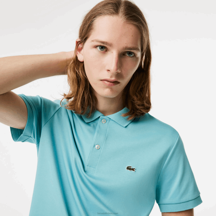 homens Lacoste turquesa bvg polo de algodão pima de ajuste regular 08D0257