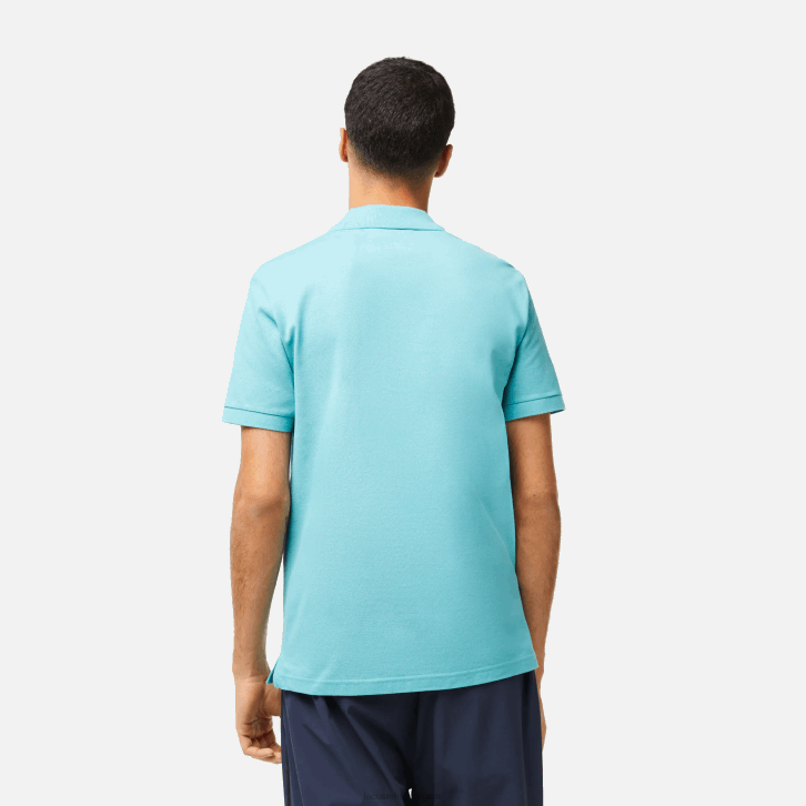 homens Lacoste turquesa bvg polo slim fit L.12.12 original 08D0201