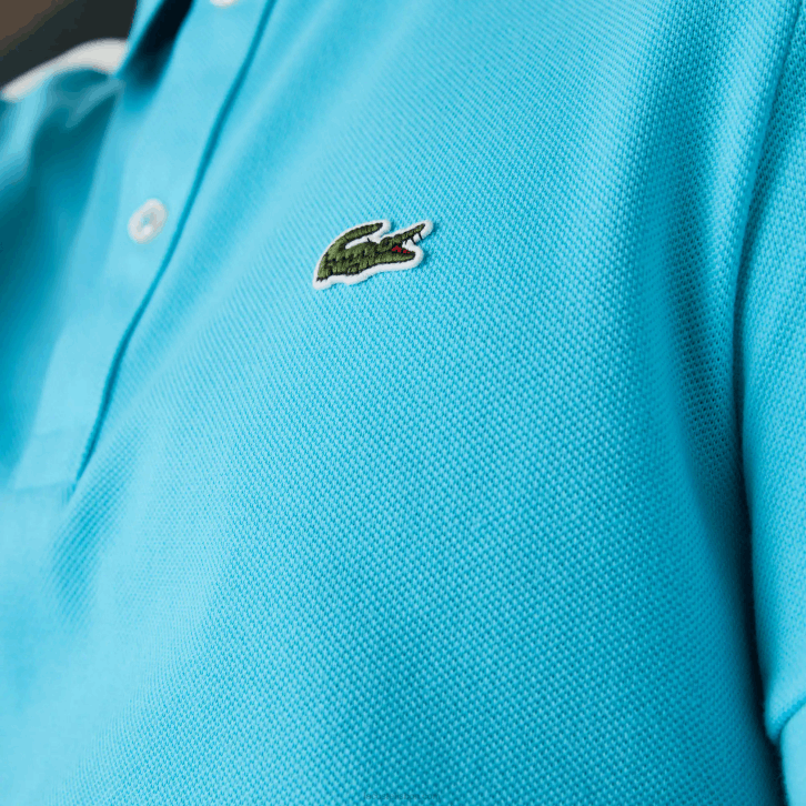 homens Lacoste turquesa hl5 polo slim fit L.12.12 original 08D0935
