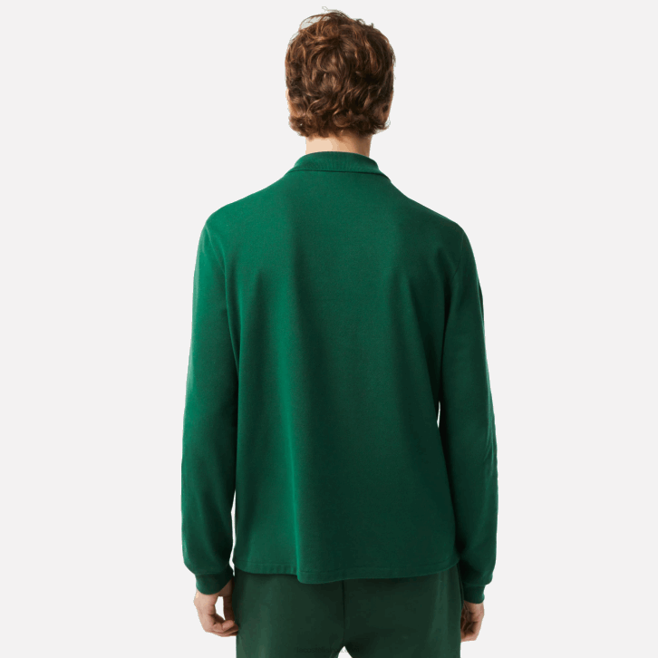 homens Lacoste verde 132 polo manga longa L.12.12 original 08D0746