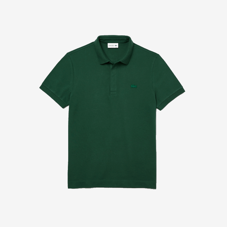 homens Lacoste verde 132 polo smart paris em piquê de algodão elástico 08D0658