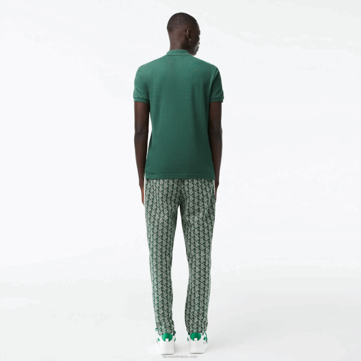 homens Lacoste verde 5hx polo slim fit L.12.12 original 08D0834