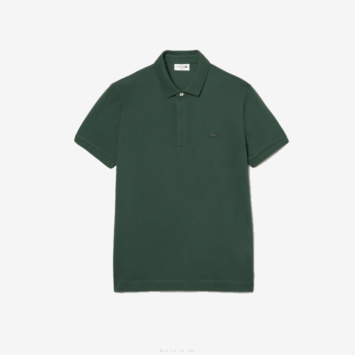 homens Lacoste verde 5hx polo smart paris em piquê de algodão elástico 08D0854