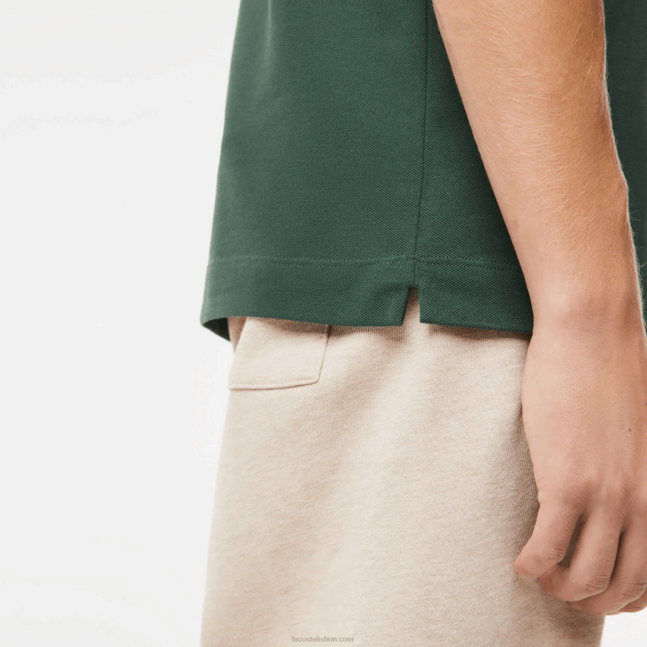homens Lacoste verde 5hx polo smart paris em piquê de algodão elástico 08D0854