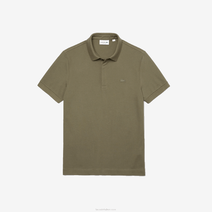 homens Lacoste verde caqui 316 polo smart paris em piquê de algodão elástico 08D0926