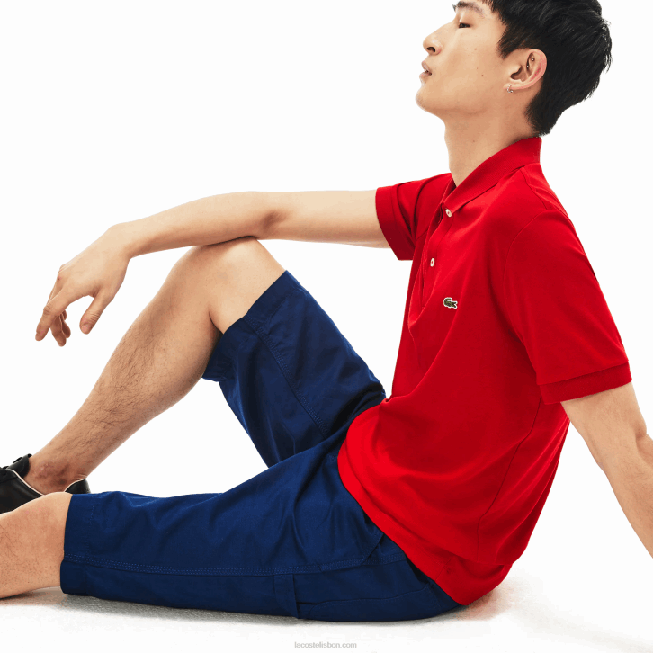 homens Lacoste vermelho 240 polo de algodão pima de ajuste regular 08D0808