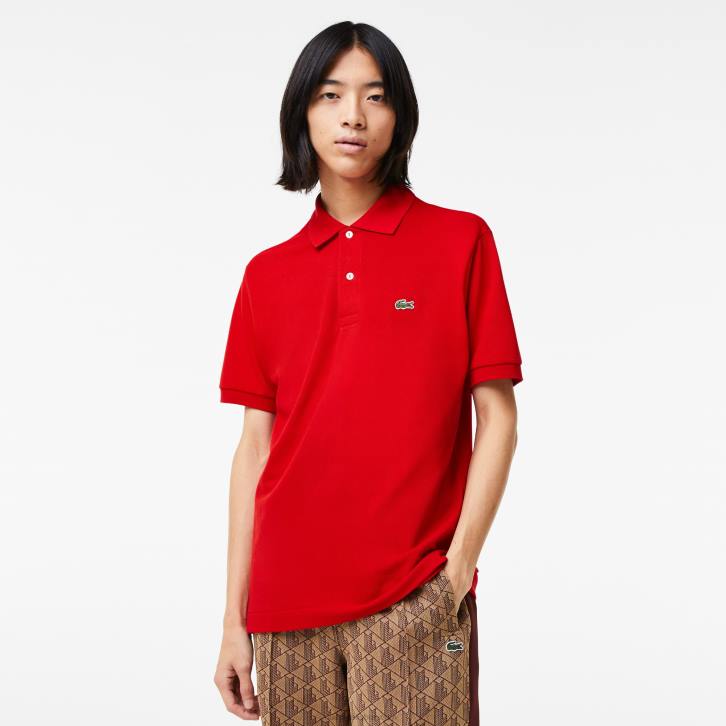 homens Lacoste vermelho 240 polo l.12.12 original 08D0775
