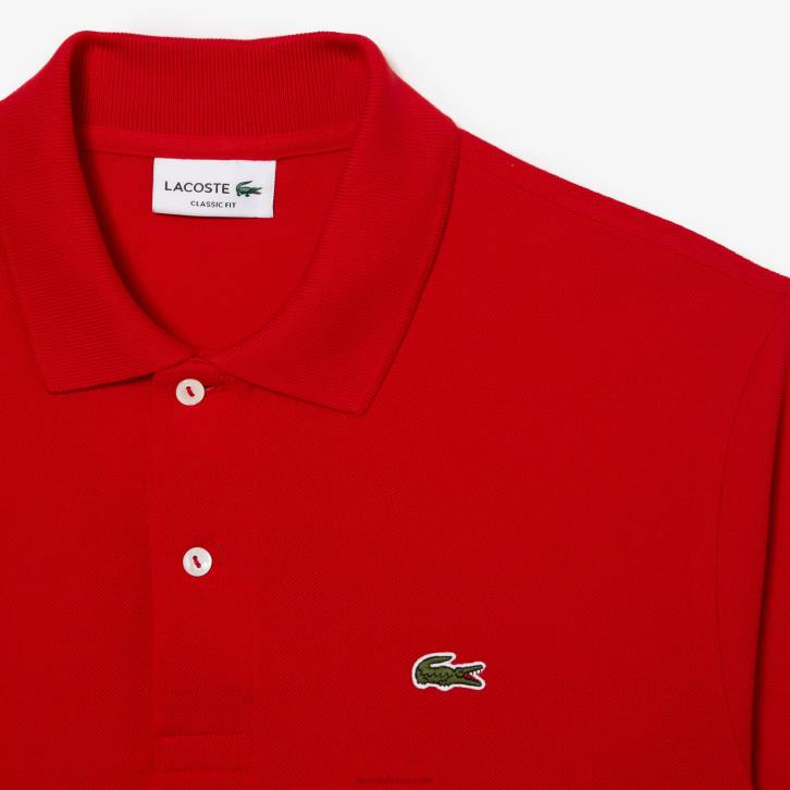 homens Lacoste vermelho 240 polo l.12.12 original 08D0775