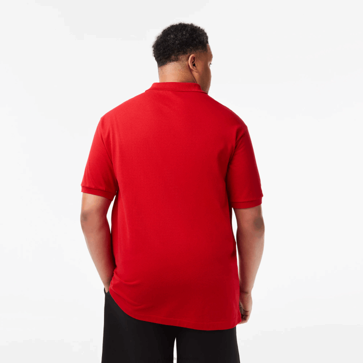 homens Lacoste vermelho 240 polo petit piquet de algodão - plus size - alto 08D0204