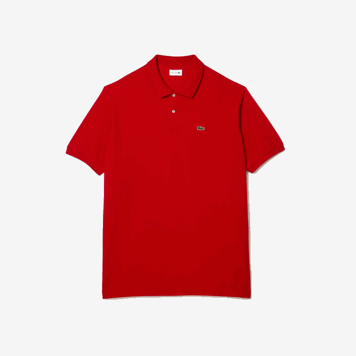 homens Lacoste vermelho 240 polo petit piquet de algodão - plus size - alto 08D0204