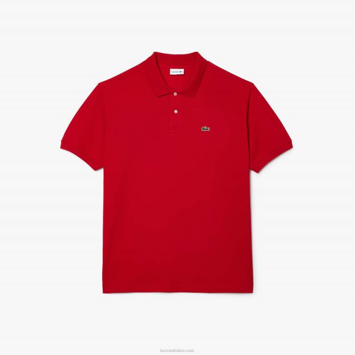 homens Lacoste vermelho 240 polo petit piquet de algodão - plus size - grande 08D0734