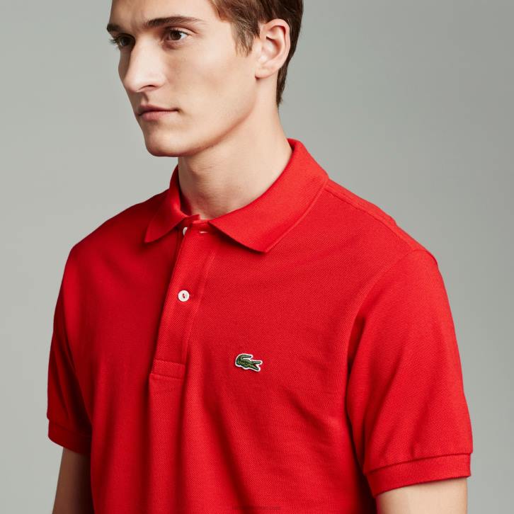 homens Lacoste vermelho 240 polo petit piquet de algodão - plus size - grande 08D0734