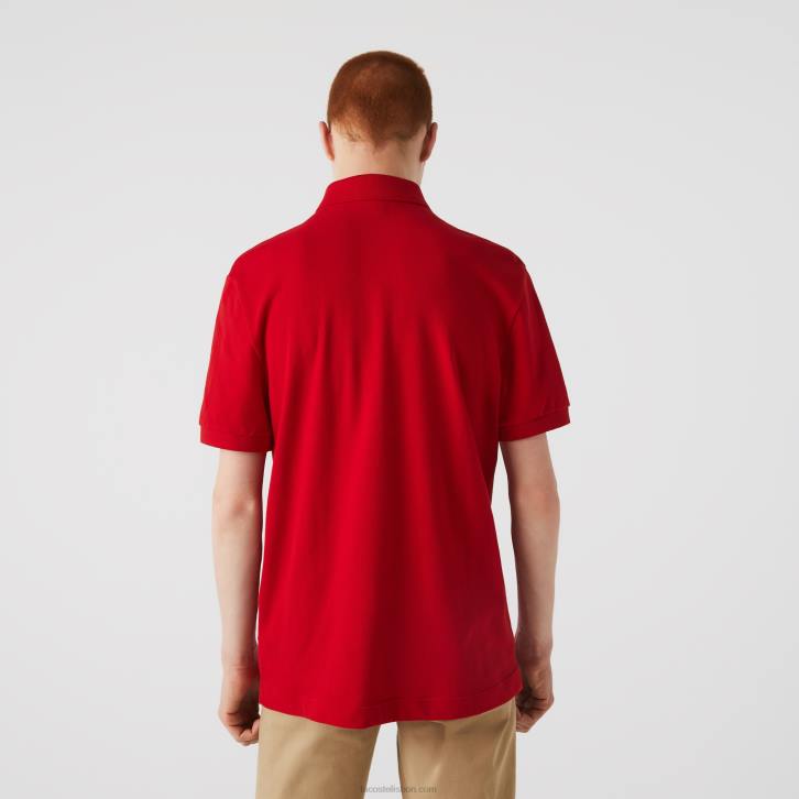 homens Lacoste vermelho 240 polo smart paris em piquê de algodão elástico 08D0726