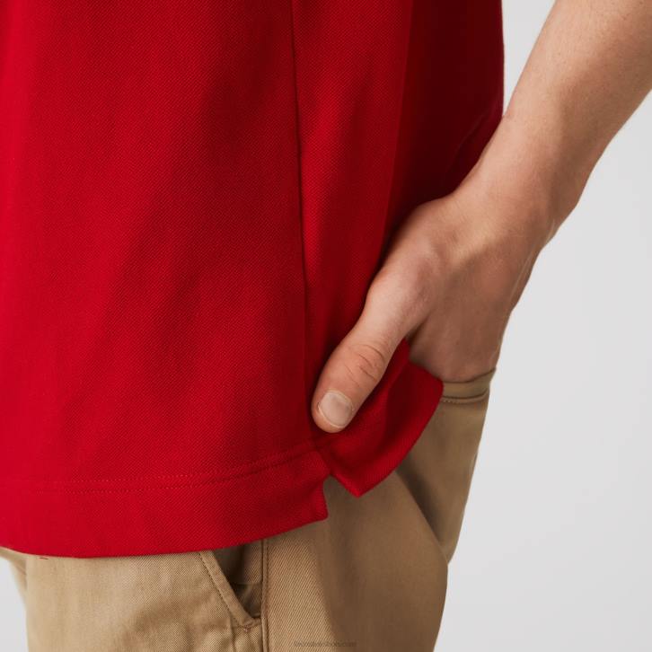 homens Lacoste vermelho 240 polo smart paris em piquê de algodão elástico 08D0726
