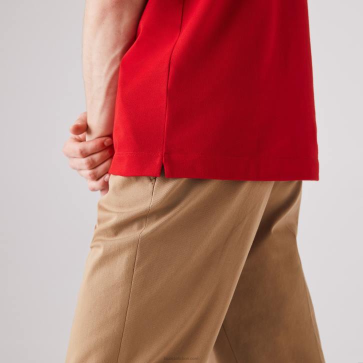 homens Lacoste vermelho 240 polo smart paris em piquê de algodão elástico 08D0726