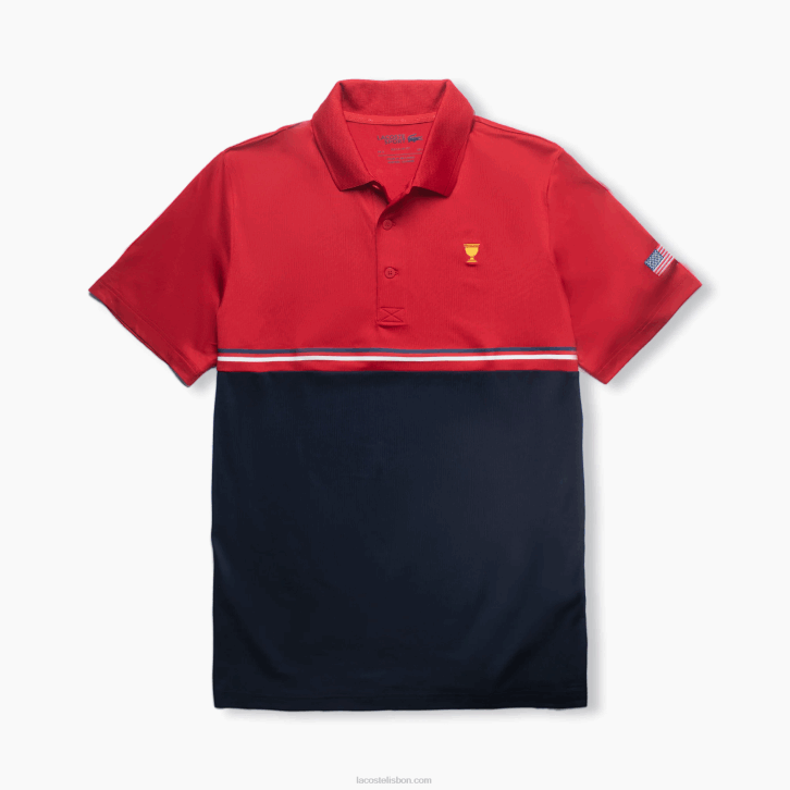homens Lacoste vermelho azul marinho branco t7r polo esportivo da copa dos presidentes 08D01215