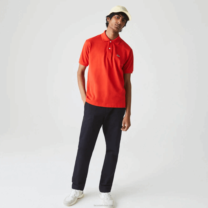 homens Lacoste vermelho f8m polo l.12.12 original 08D0905