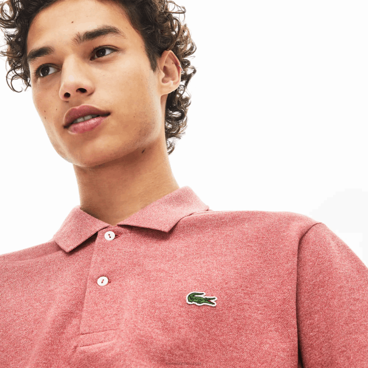 homens Lacoste vermelho ku2 polo mesclado original l.12.12 08D0774