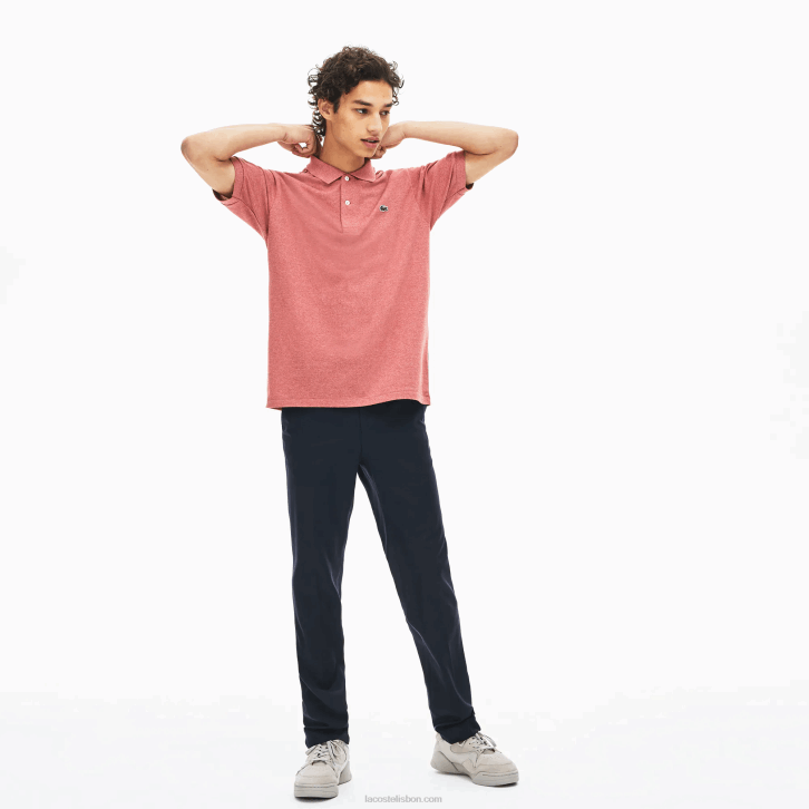 homens Lacoste vermelho ku2 polo mesclado original l.12.12 08D0774