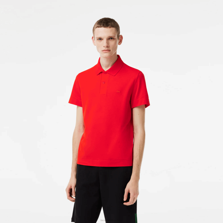 homens Lacoste vermelho s5h pólo piquê de algodão respirável de movimento ativo 08D0172