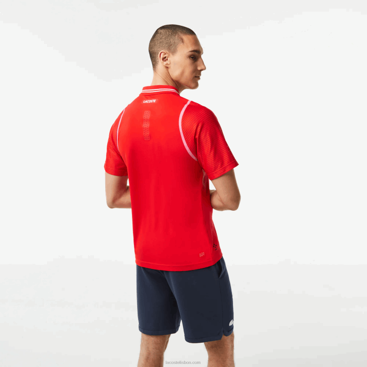 homens Lacoste vermelho s5h tênis x daniil medvedev polo 08D0233