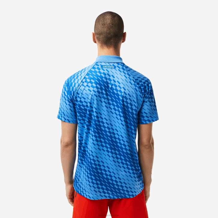 homens Lacoste yiq azul tênis x novak djokovic versão fã polo 08D0108