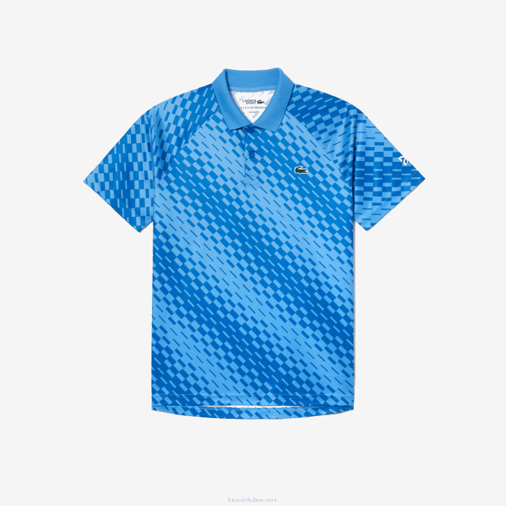 homens Lacoste yiq azul tênis x novak djokovic versão fã polo 08D0108