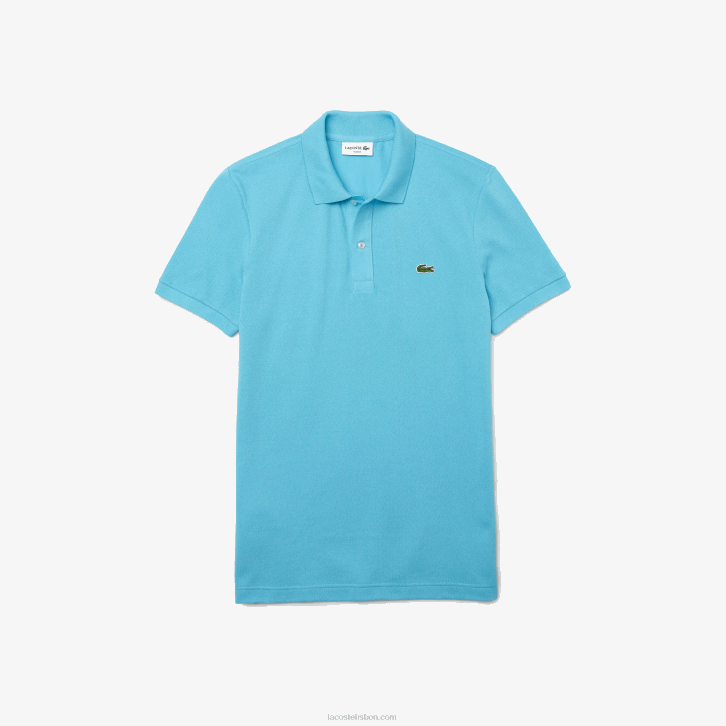 homens Lacoste zau azul polo slim fit L.12.12 original 08D0934