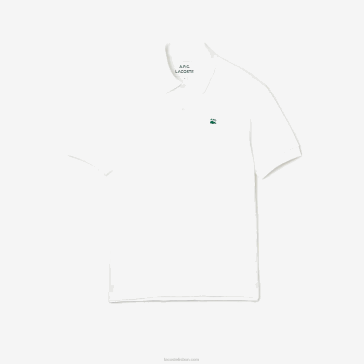 homensbranco 001 lacoste x a.p.c. polo petit piquet de algodão folgado 08D0927