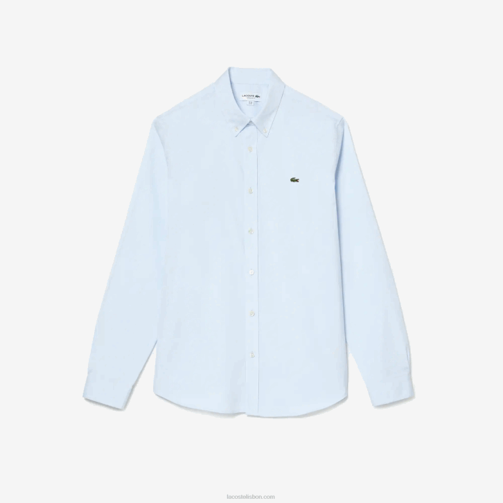 homens Lacoste hbp azul camisa de algodão premium de ajuste regular 08D01493