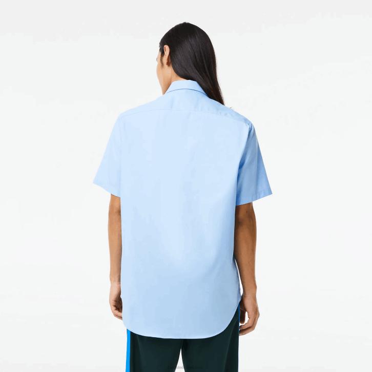 homens Lacoste hbp azul camisa de algodão sólido de ajuste regular 08D01562