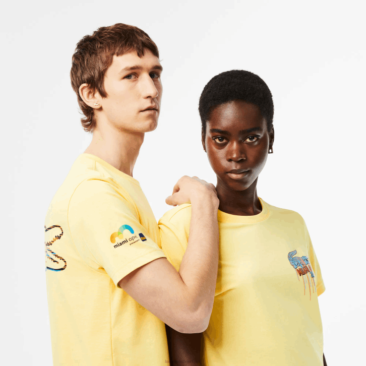 homens Lacoste amarelo 107 camiseta esporte miami edição aberta 08D0216