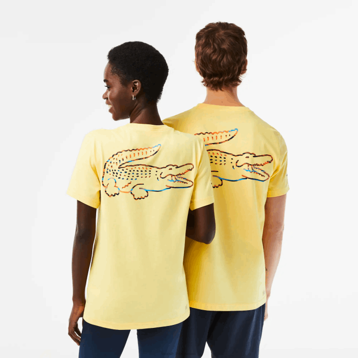homens Lacoste amarelo 107 camiseta esporte miami edição aberta 08D0216