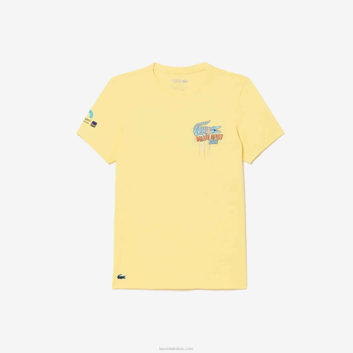 homens Lacoste amarelo 107 camiseta esporte miami edição aberta 08D0216