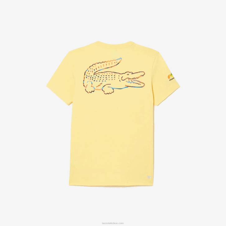 homens Lacoste amarelo 107 camiseta esporte miami edição aberta 08D0216