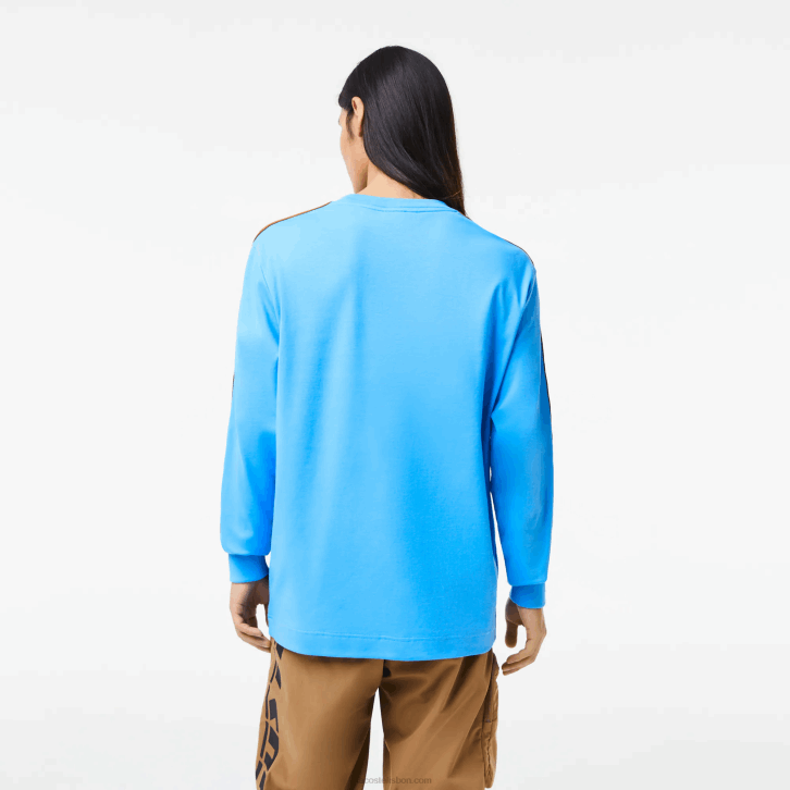 homens Lacoste azul 4x camiseta de banda de contraste 08D0817